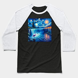 Flamingo Walking Under Water Baseball T-Shirt